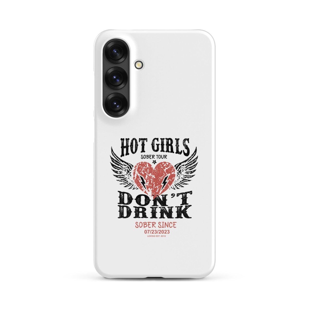 Hot Girls Don't Drink Snap Recovery Phone Case close-up view (view 22)