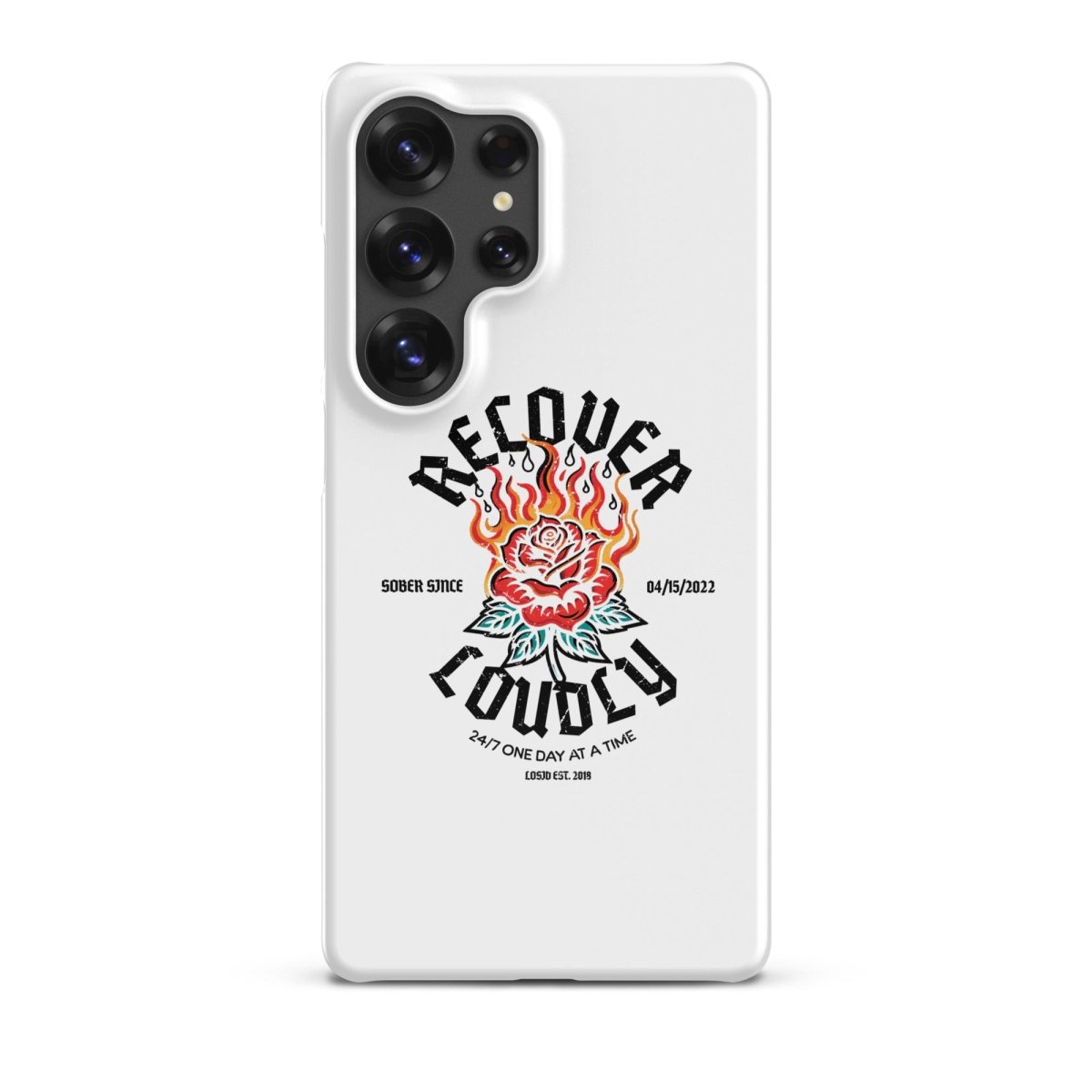 Recover Loudly Snap Recovery Phone Case flat lay styled image (view 23)