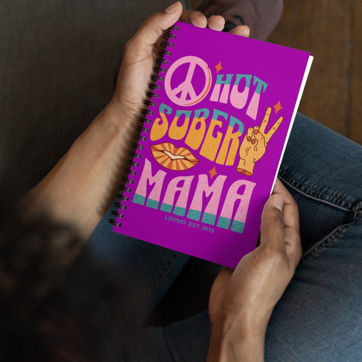 Hot Sober Mama Spiral notebook