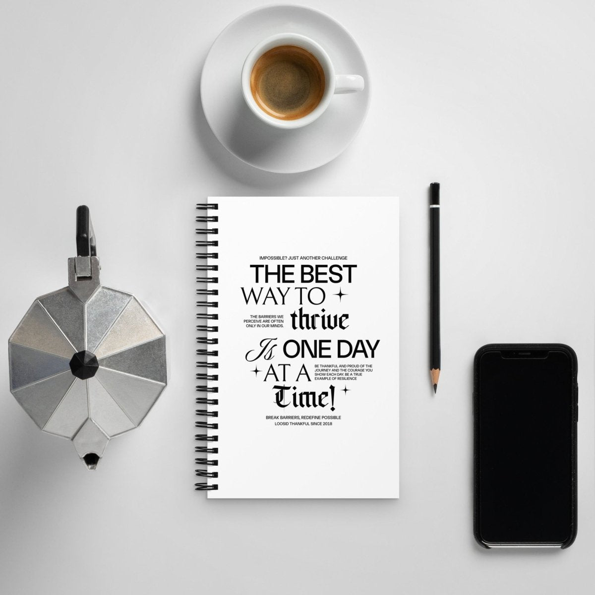 Be Thankful and Thrive Spiral notebook