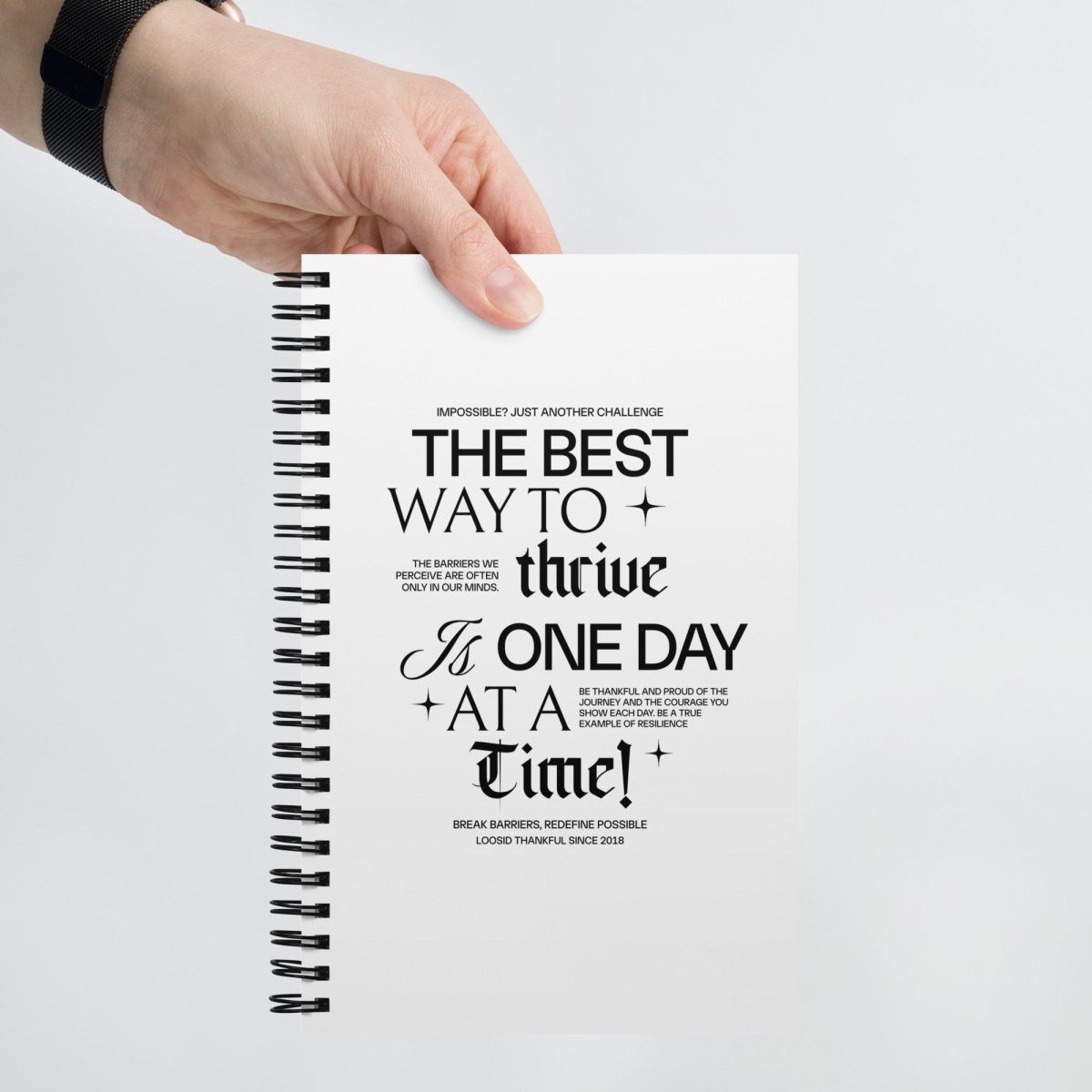 Be Thankful and Thrive Spiral notebook