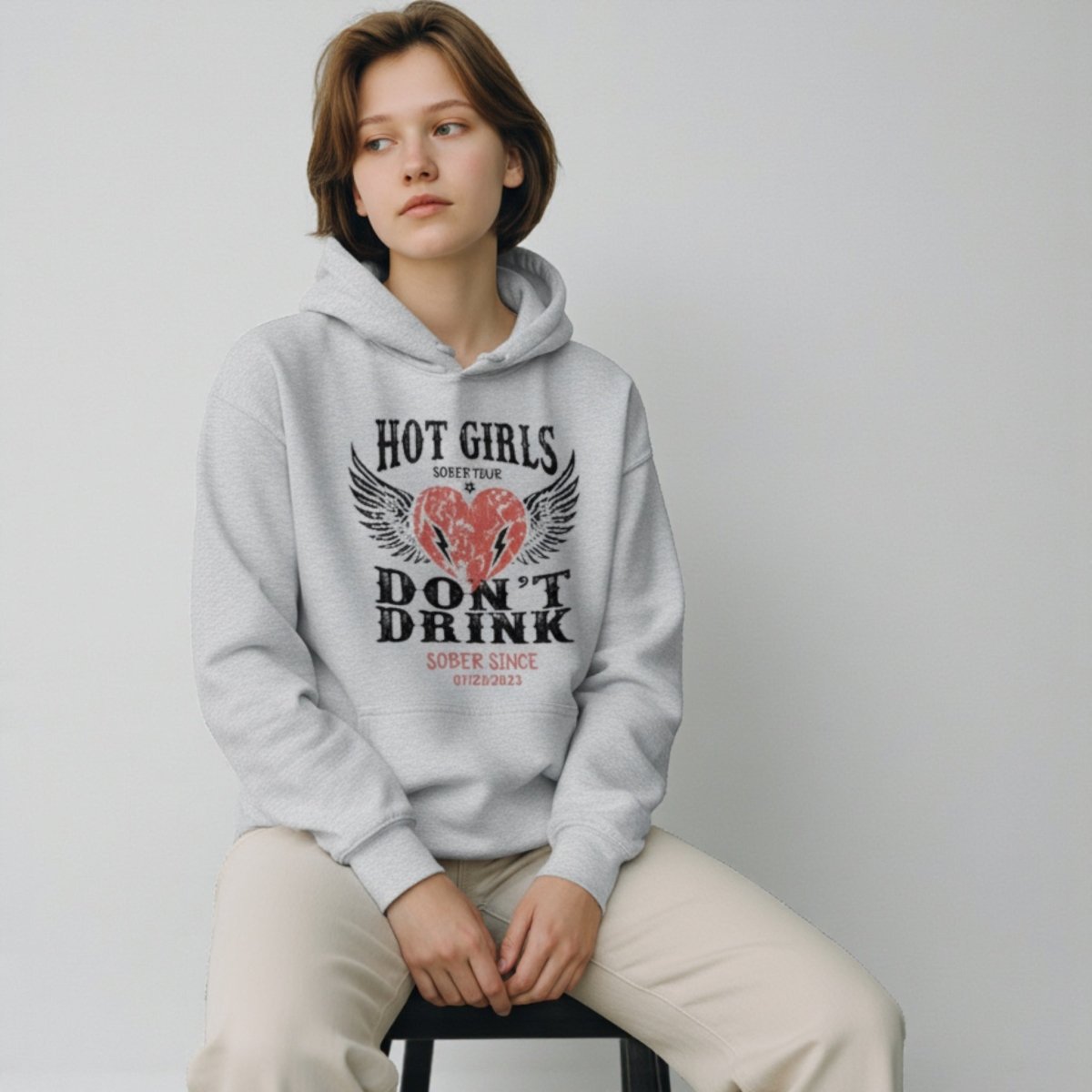 Recovery Hoodie | Hot Girls Custom Sobriety Date Hoodie