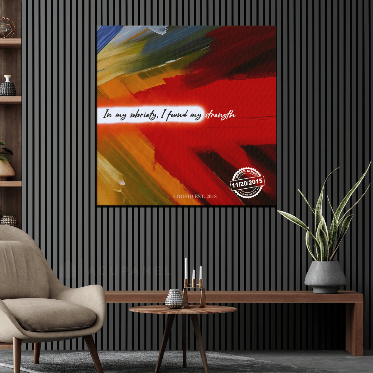 In My Sobriety, I Found My Strength Canvas w/ Personalized Sobriety Date