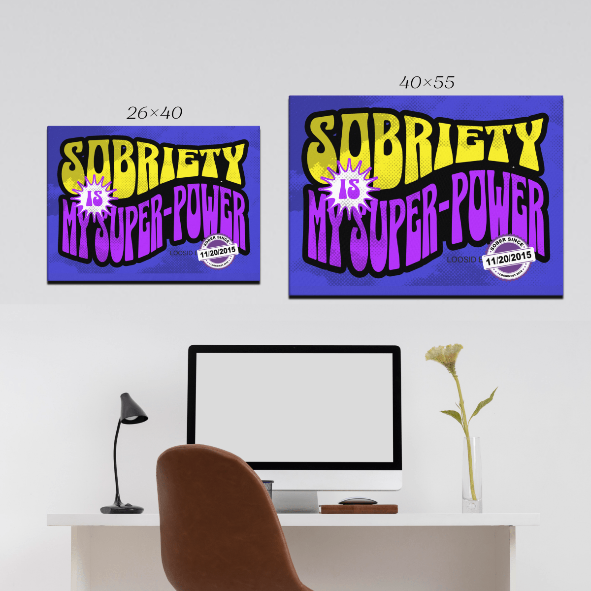 Super Power Canvas w/ Personalized Sobriety Date