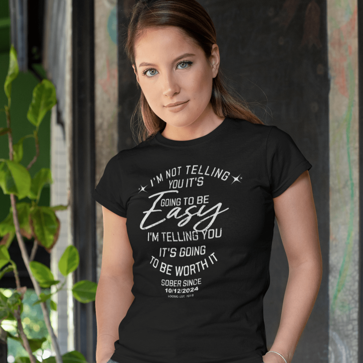 Im Not telling T-shirt with Custom Sobriety Date