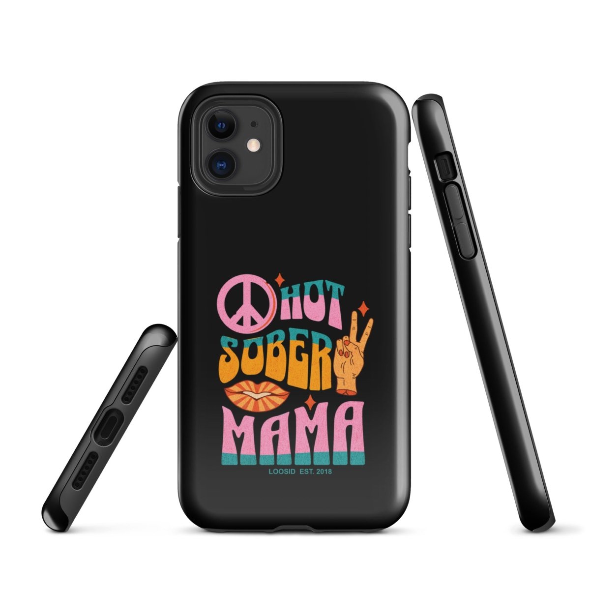 Hot Sober Mama Recovery Phone Case close-up view (view 2)