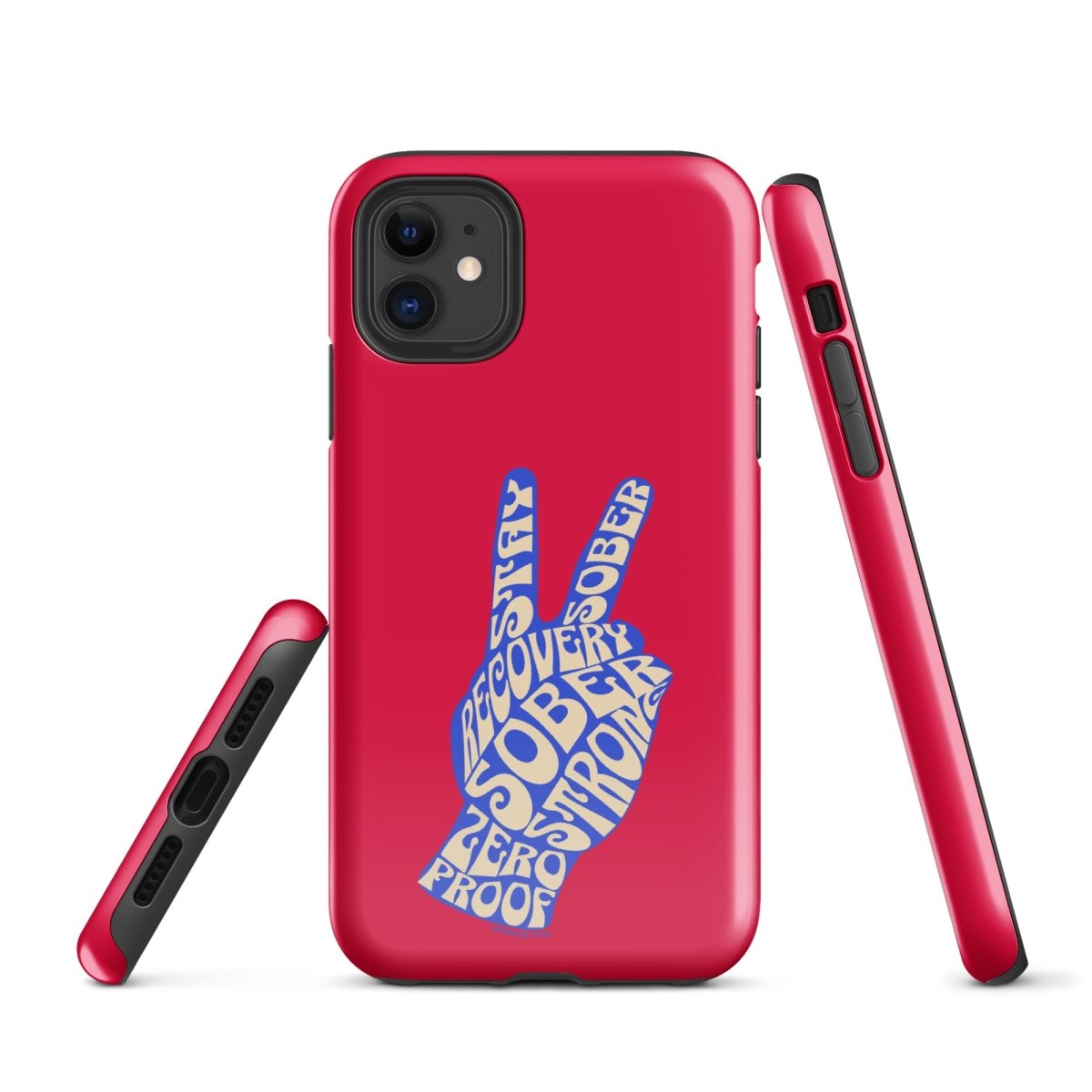 Peace & Sober Recovery Phone Case close-up view (view 2)