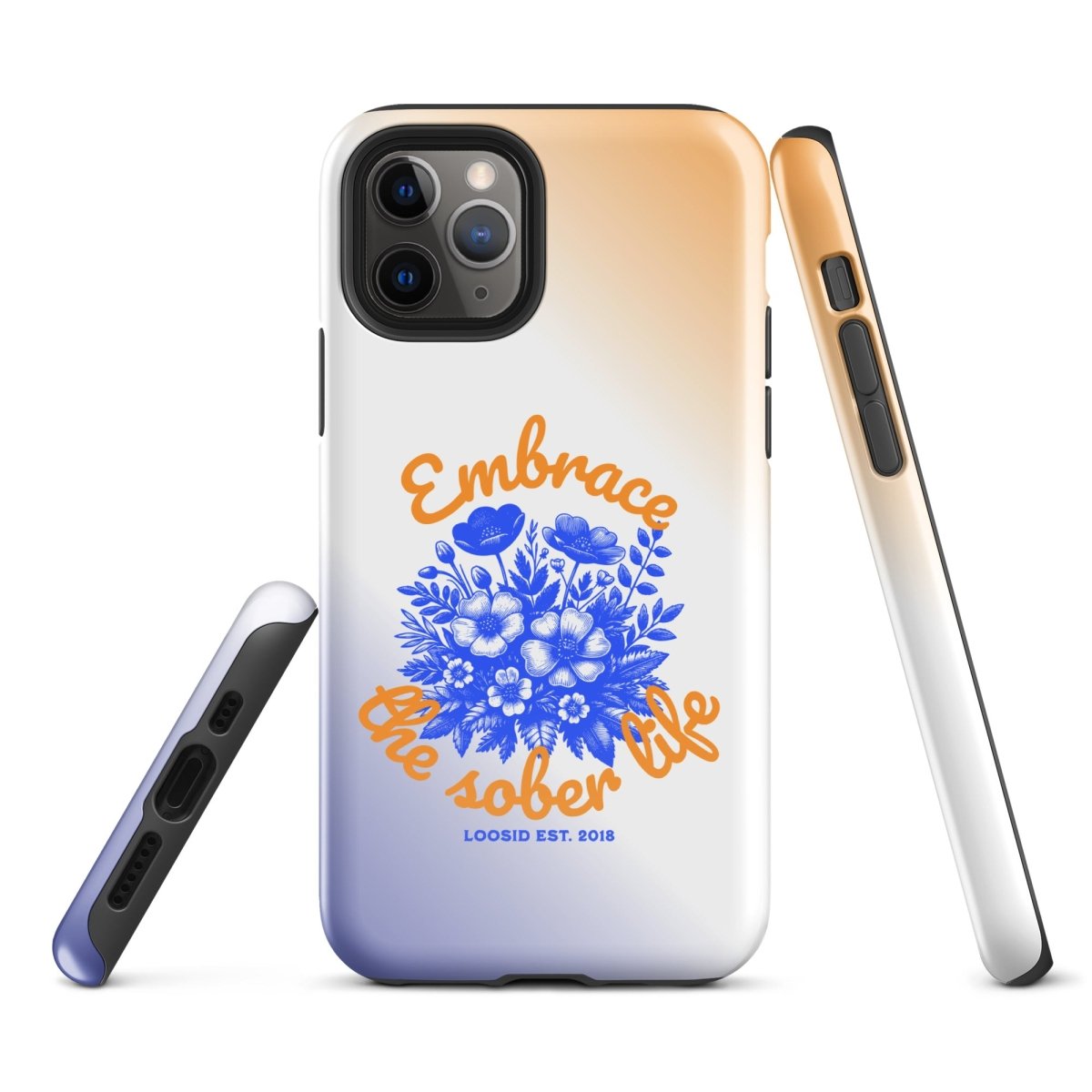 Embrace Sobriety Recovery Phone Case flat lay styled image (view 3)