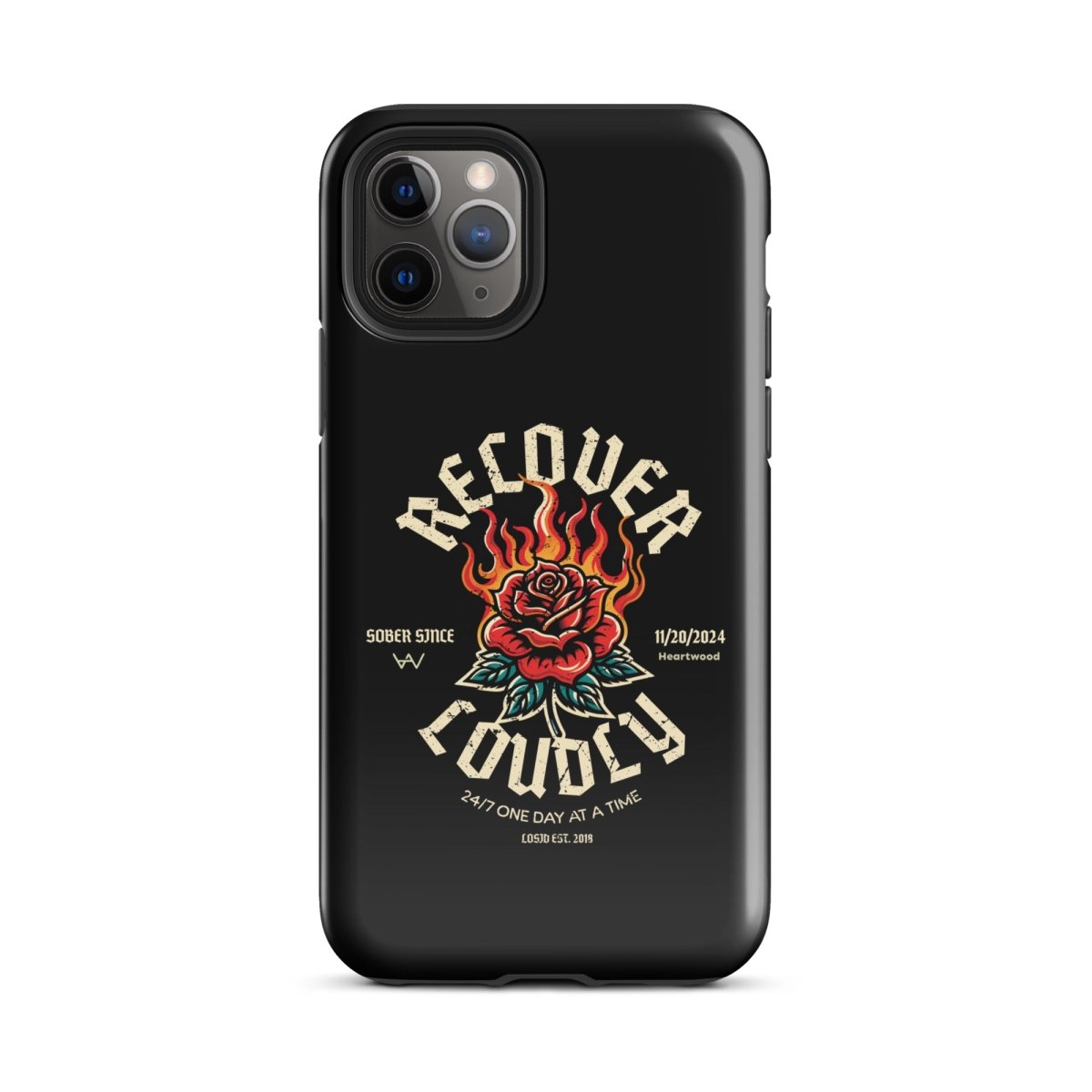 Recover Loudly Recovery Phone Case close-up view (view 2)