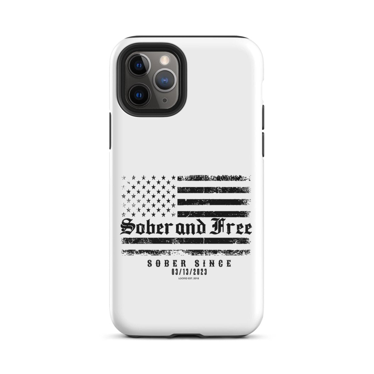 Sober & Free Recovery Phone Case close-up view (view 2)