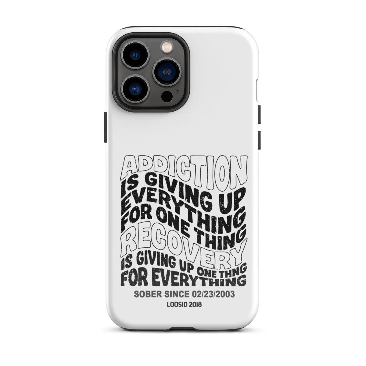 Addiction is Giving Up Recovery Phone Case close-up view (view 12)