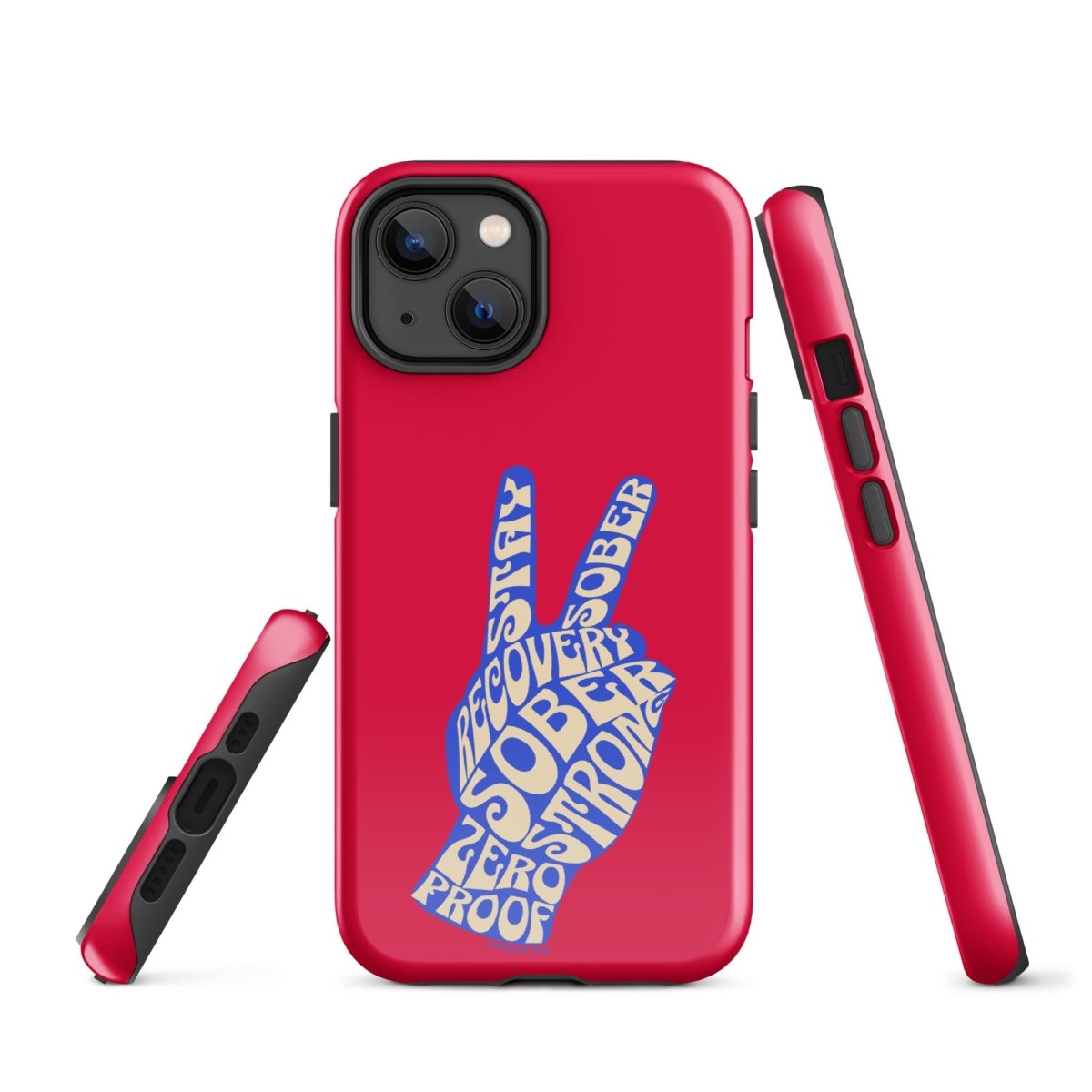 Peace & Sober Recovery Phone Case flat lay styled image (view 13)