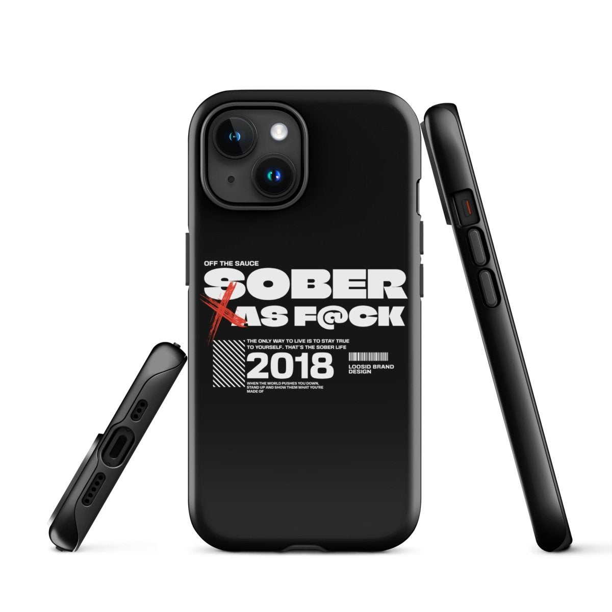 Sober As F*ck Recovery Phone Case back view (view 17)