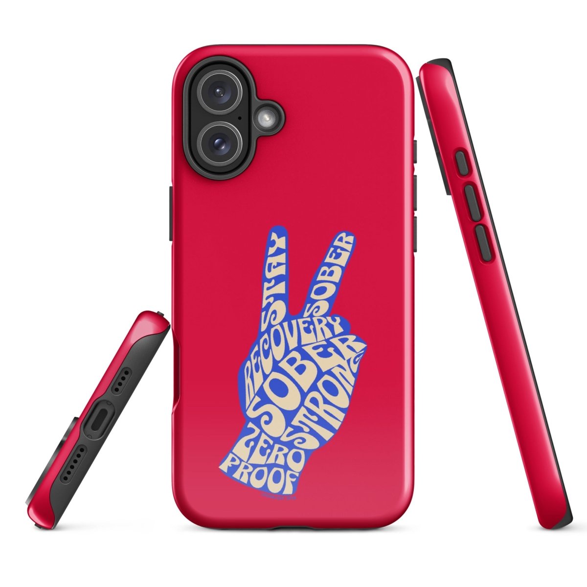 Peace & Sober Recovery Phone Case close-up view (view 22)