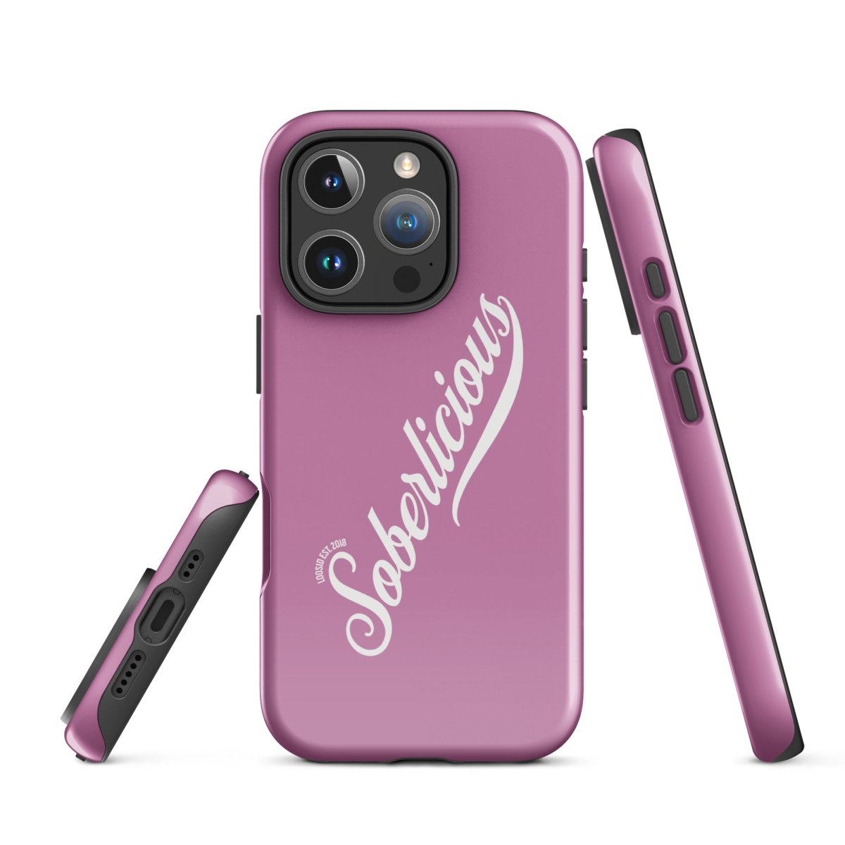 Soberlicious Recovery Phone Case flat lay styled image (view 23)