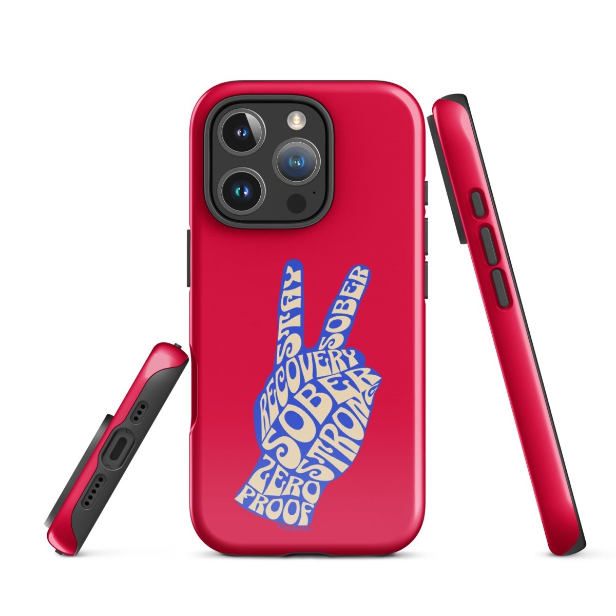 Peace & Sober Recovery Phone Case flat lay styled image (view 23)