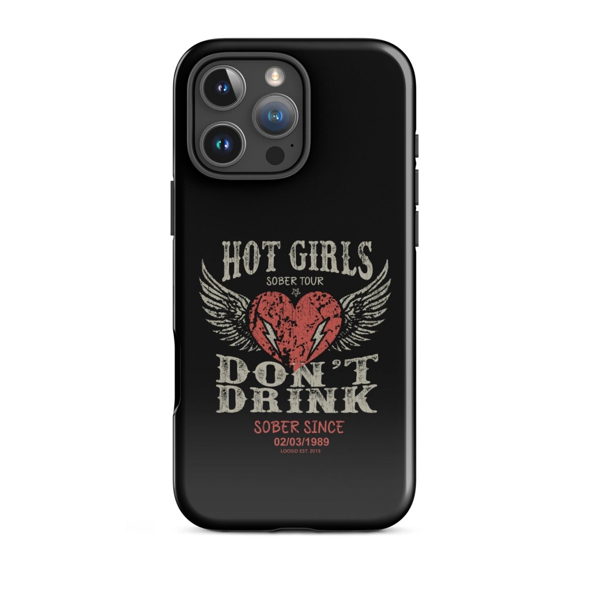 Hot Girls Don't Drink Recovery Phone Case flat lay styled image (view 23)