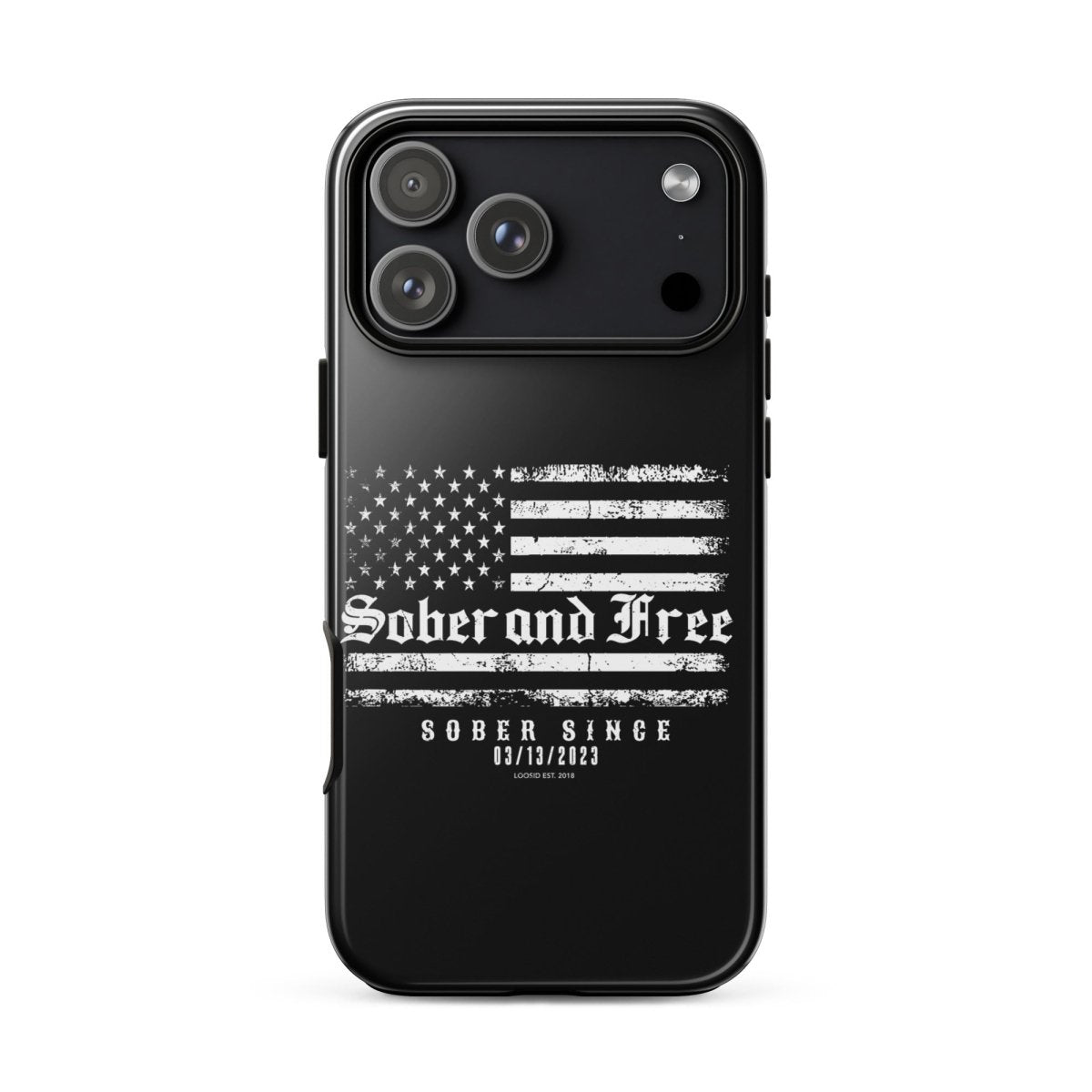 Sober and Free Recovery Phone Case packaging detail (view 28)