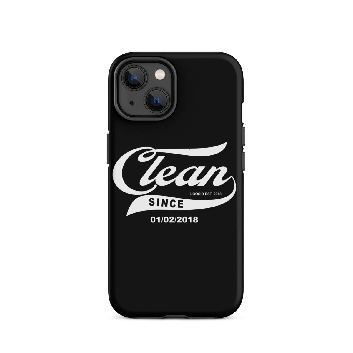 Clean Since Recovery Phone Case flat lay styled image (view 13)