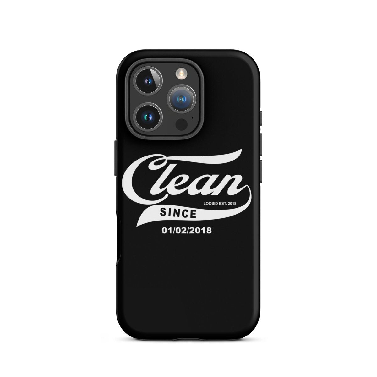 Clean Since Recovery Phone Case flat lay styled image (view 23)