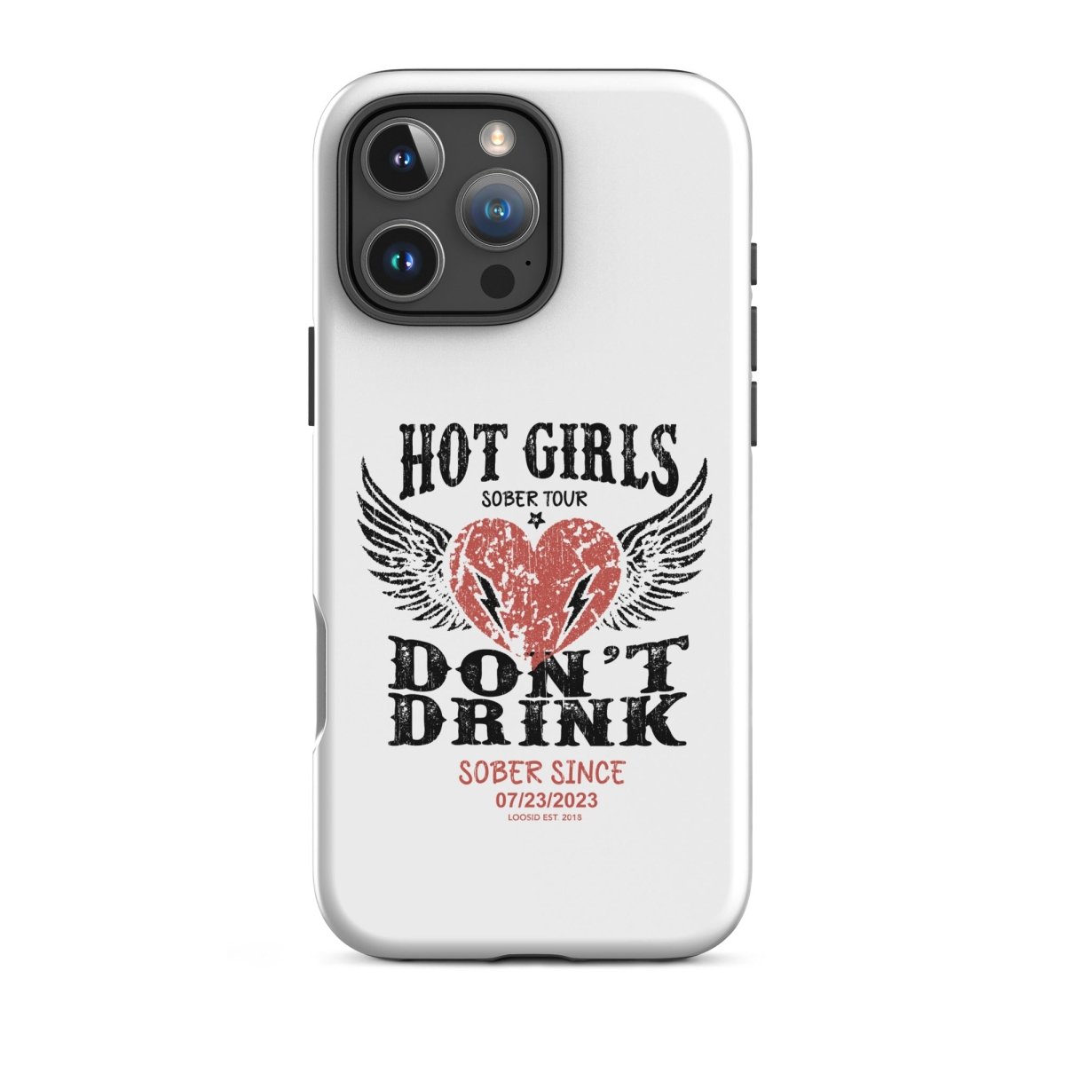 Hot Girls Don't Drink Recovery Phone Case flat lay styled image (view 23)