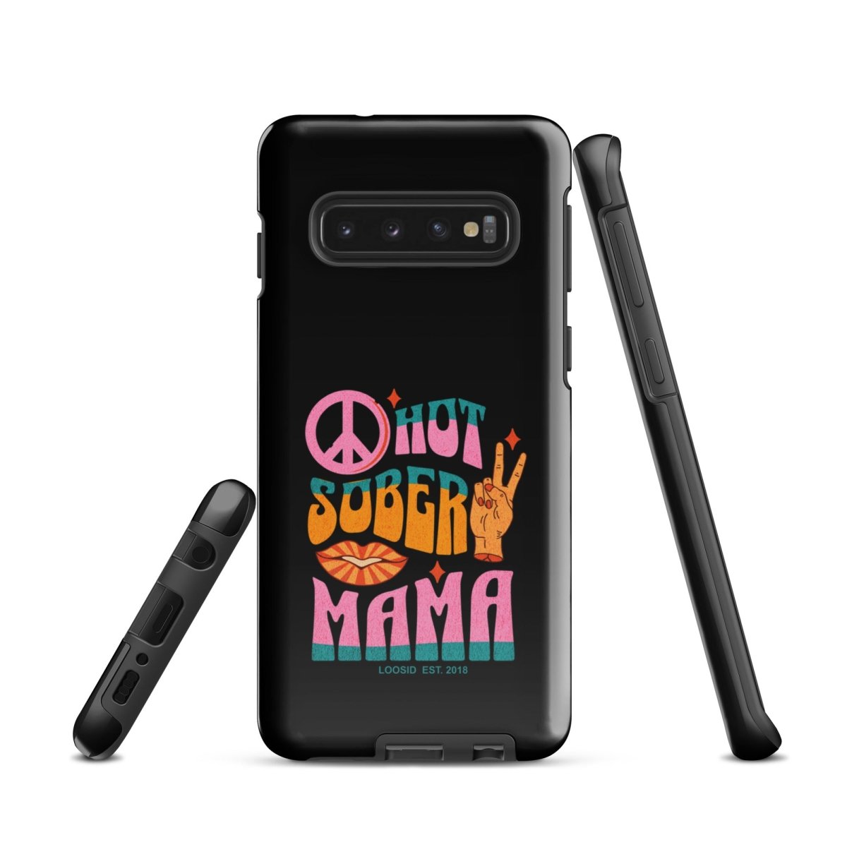 Hot Sober Mama Recovery Phone Case close-up view (view 2)