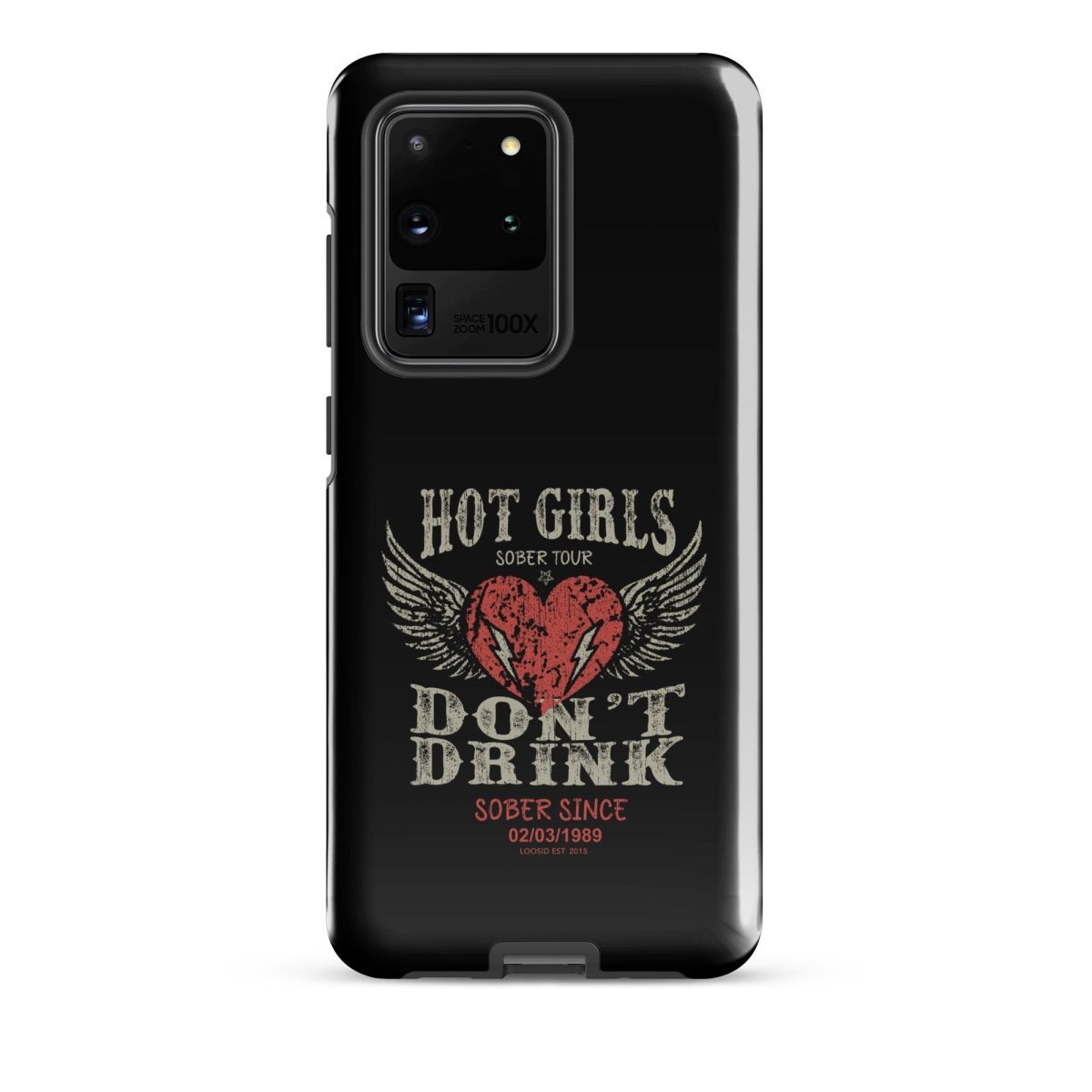 Hot Girls Don't Drink Recovery Phone Case flat lay styled image (view 3)