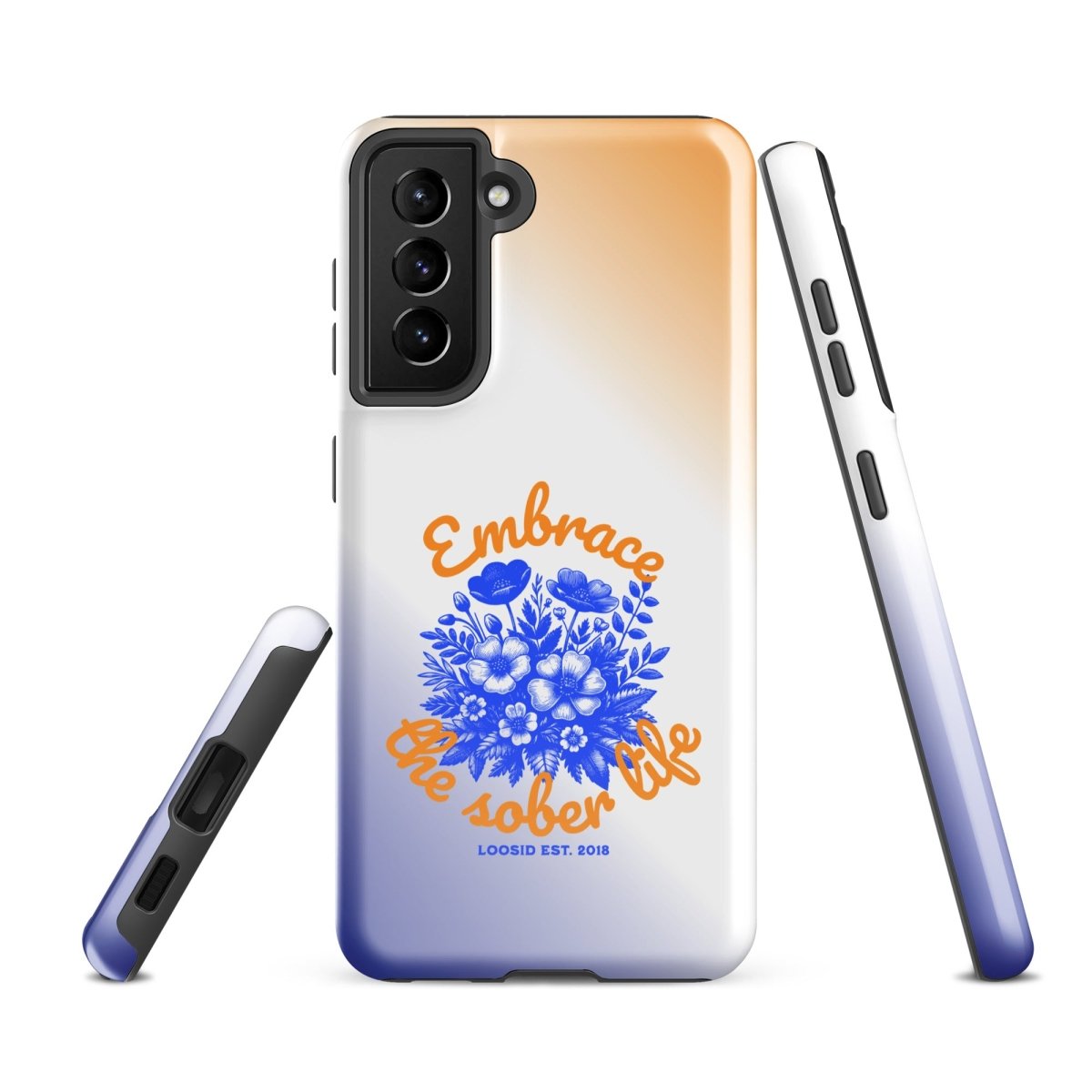 Embrace The Sober Life Recovery Phone Case flat lay styled image (view 13)
