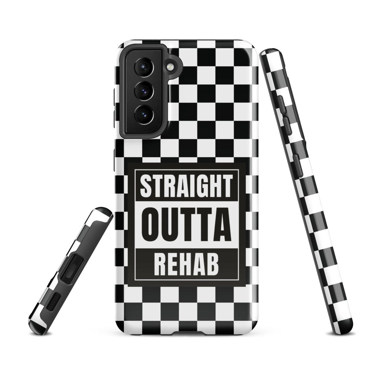 Straight Outta Rehab Recovery Phone Case flat lay styled image (view 13)