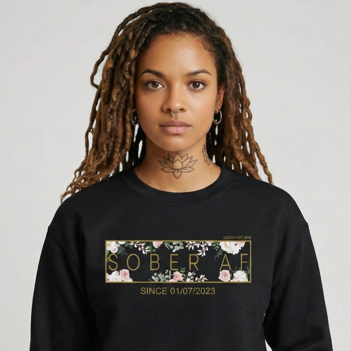 Recovery Sweatshirt | Women’s Sober AF Flower Sweatshirt