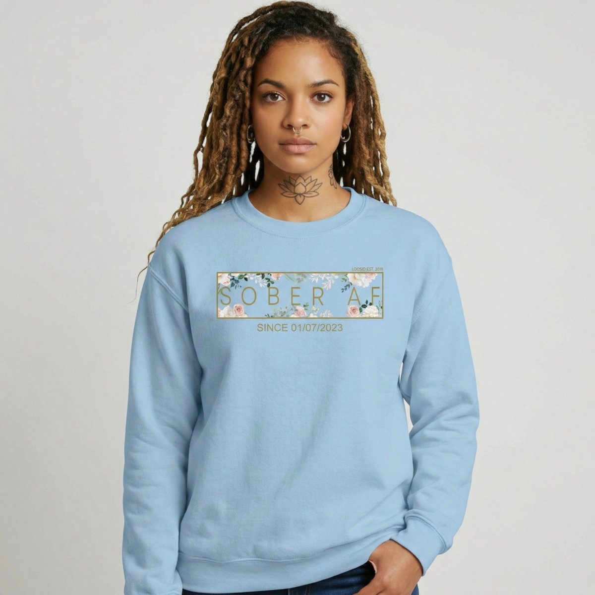 Recovery Sweatshirt | Women’s Sober AF Flower Sweatshirt