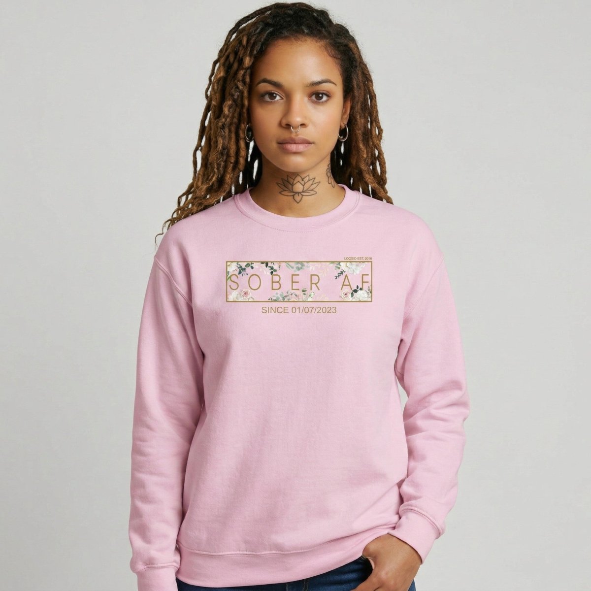Recovery Sweatshirt | Women’s Sober AF Flower Sweatshirt