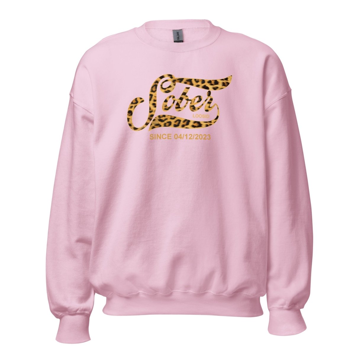Leopard Sober Since Recovery Hoodie flat lay styled image (view 3)