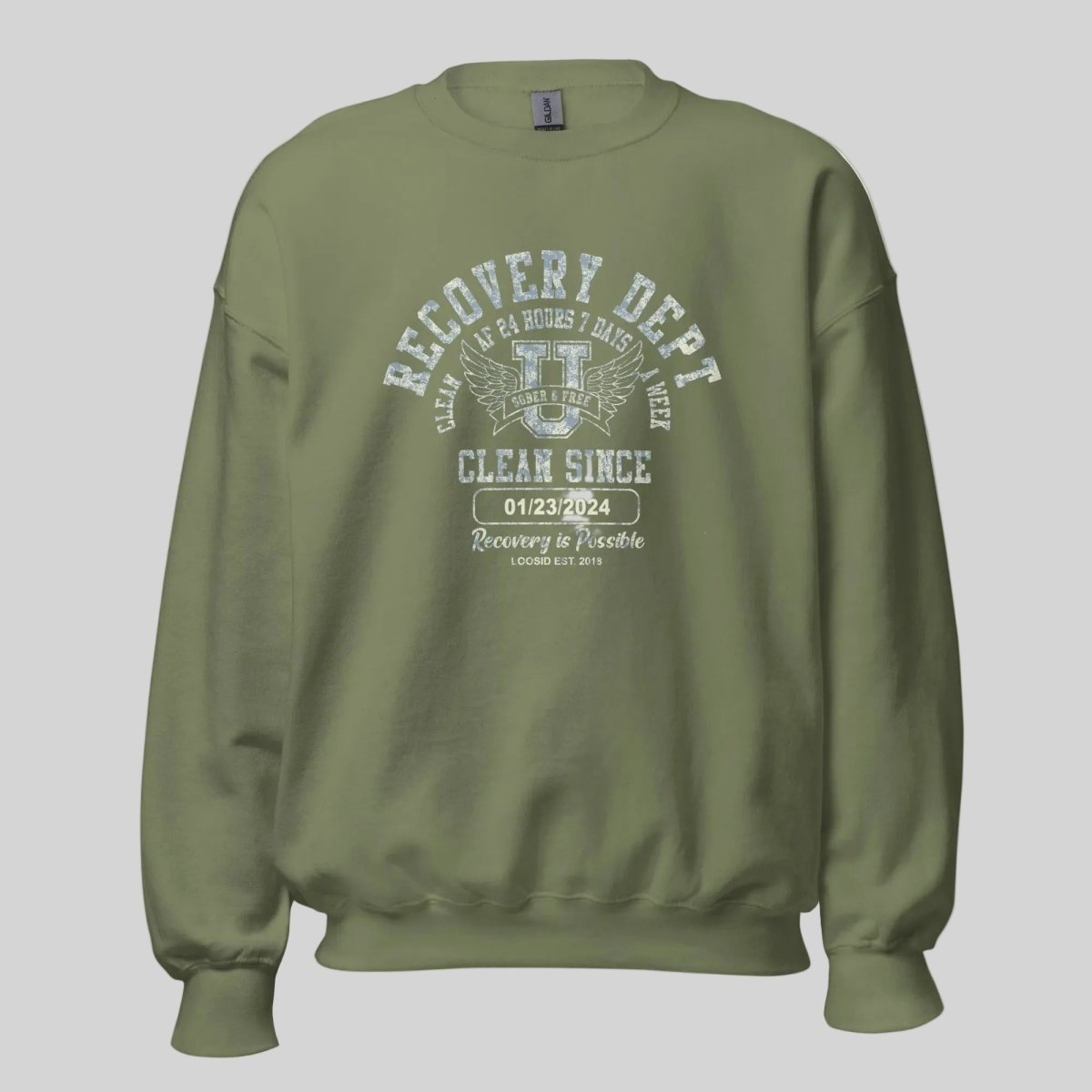 Clean Since Collegiate Recovery Hoodie close-up view (view 12)