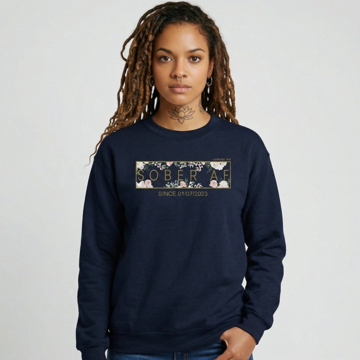 Recovery Sweatshirt | Women’s Sober AF Flower Sweatshirt