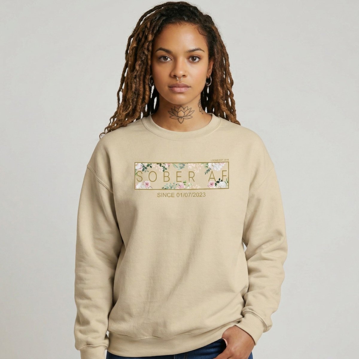 Recovery Sweatshirt | Women’s Sober AF Flower Sweatshirt