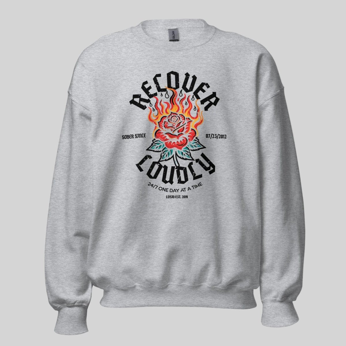 Sobriety Recovery Hoodie close-up view (view 22)