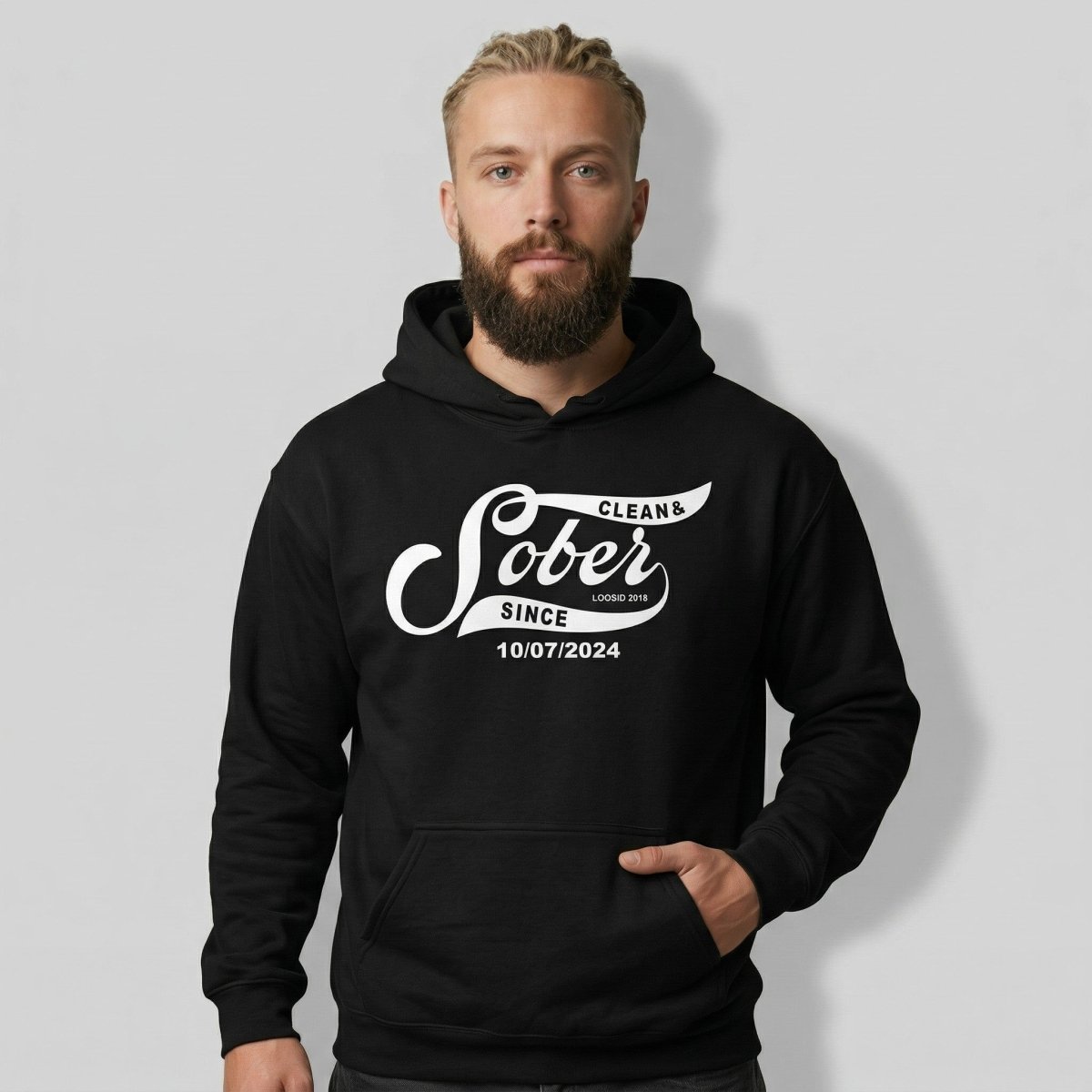 Recovery Hoodie | Sober Since Men's Hoodie with Custom Sobriety Date