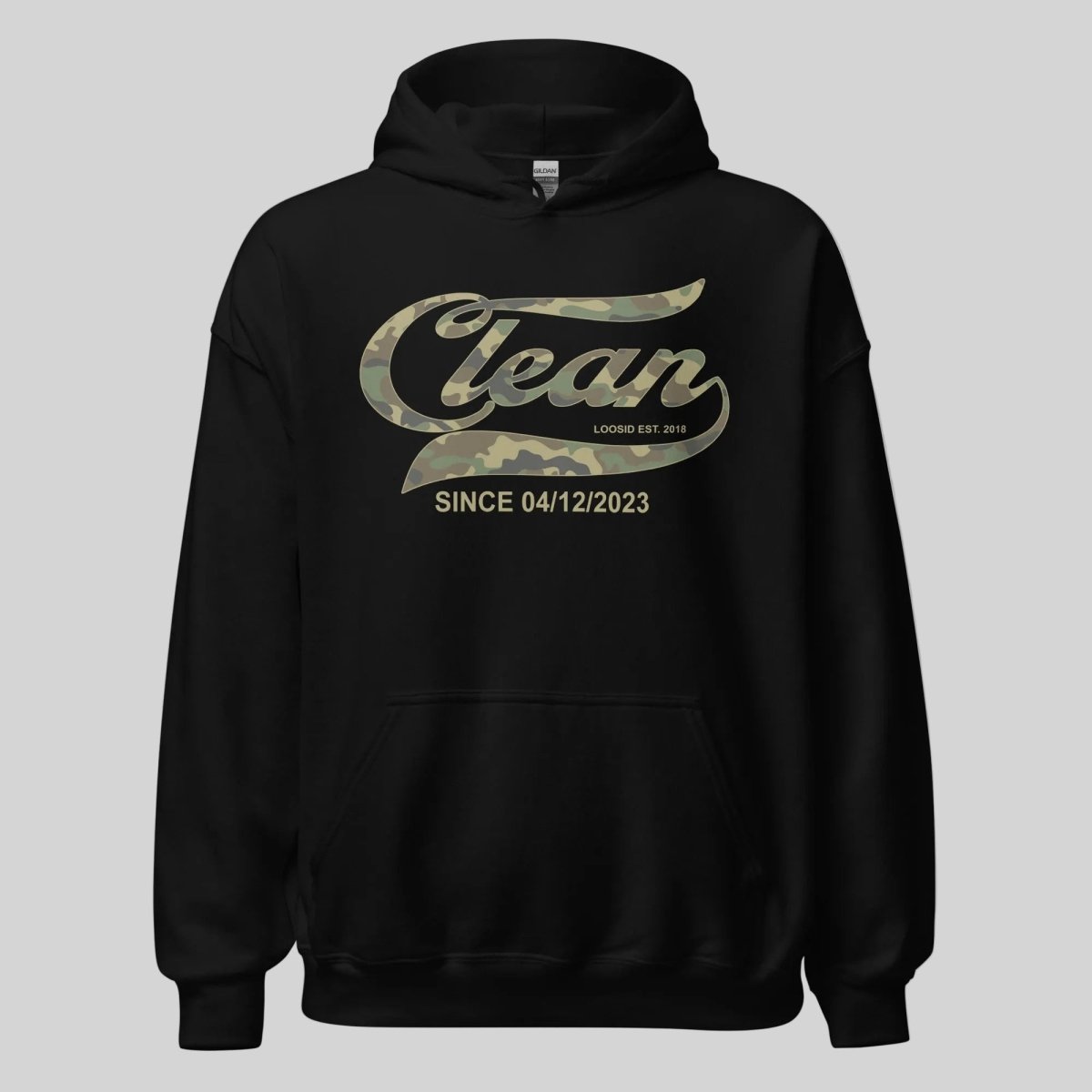 Clean Since Camo Recovery Hoodie lifestyle view (view 5)