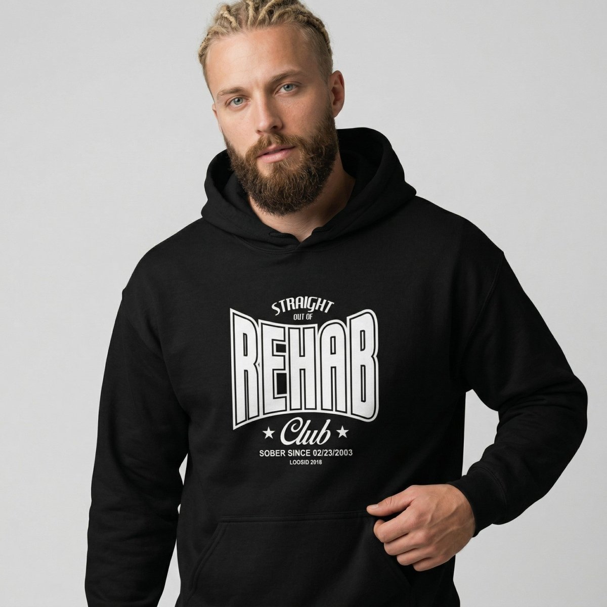 Recovery Hoodie | Men's Rehab Hoodie with Personalized Date
