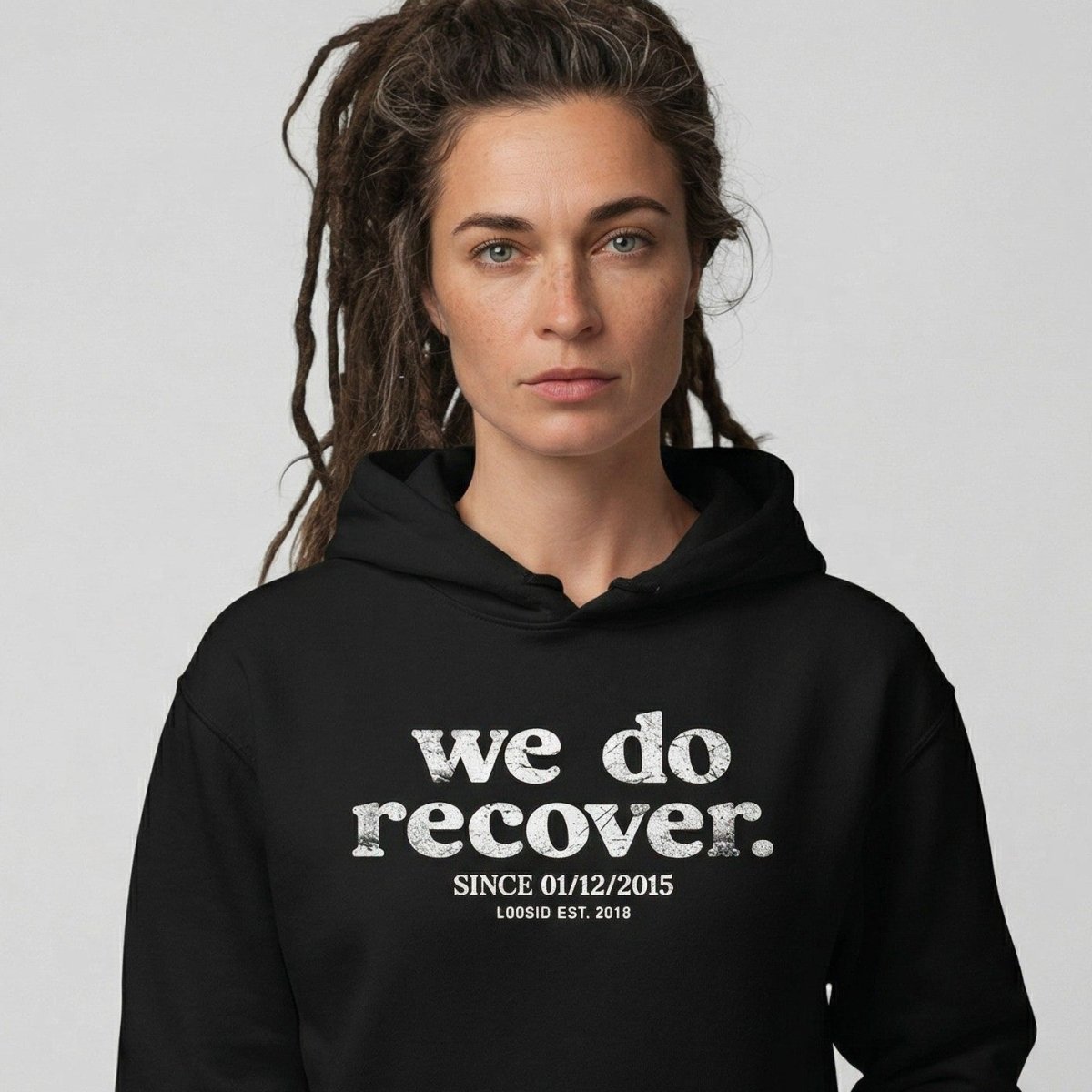 We Do Recover Women's Sober Hoodie | Personalized Sobriety Date