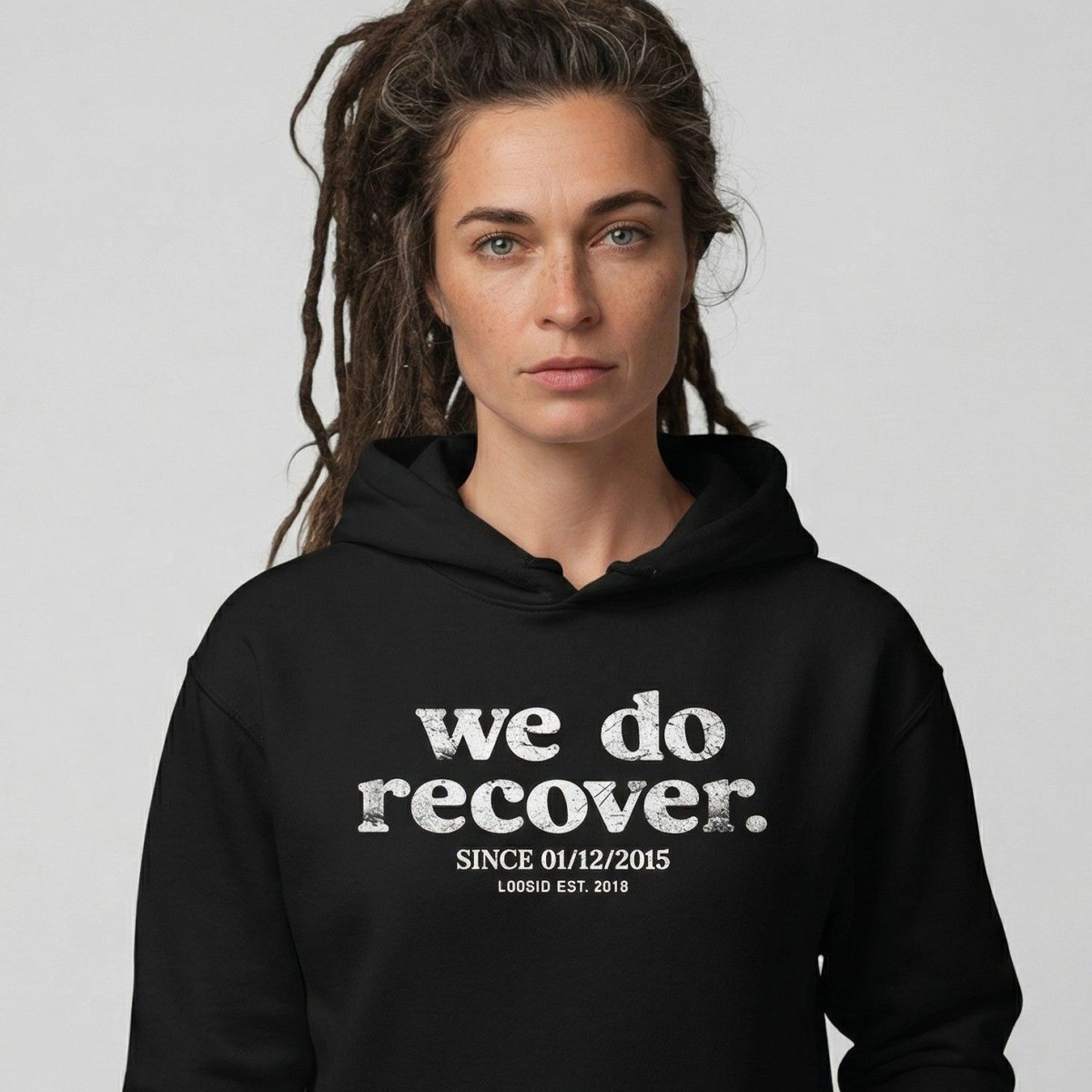 We Do Recover Women's Sober Hoodie | Personalized Sobriety Date