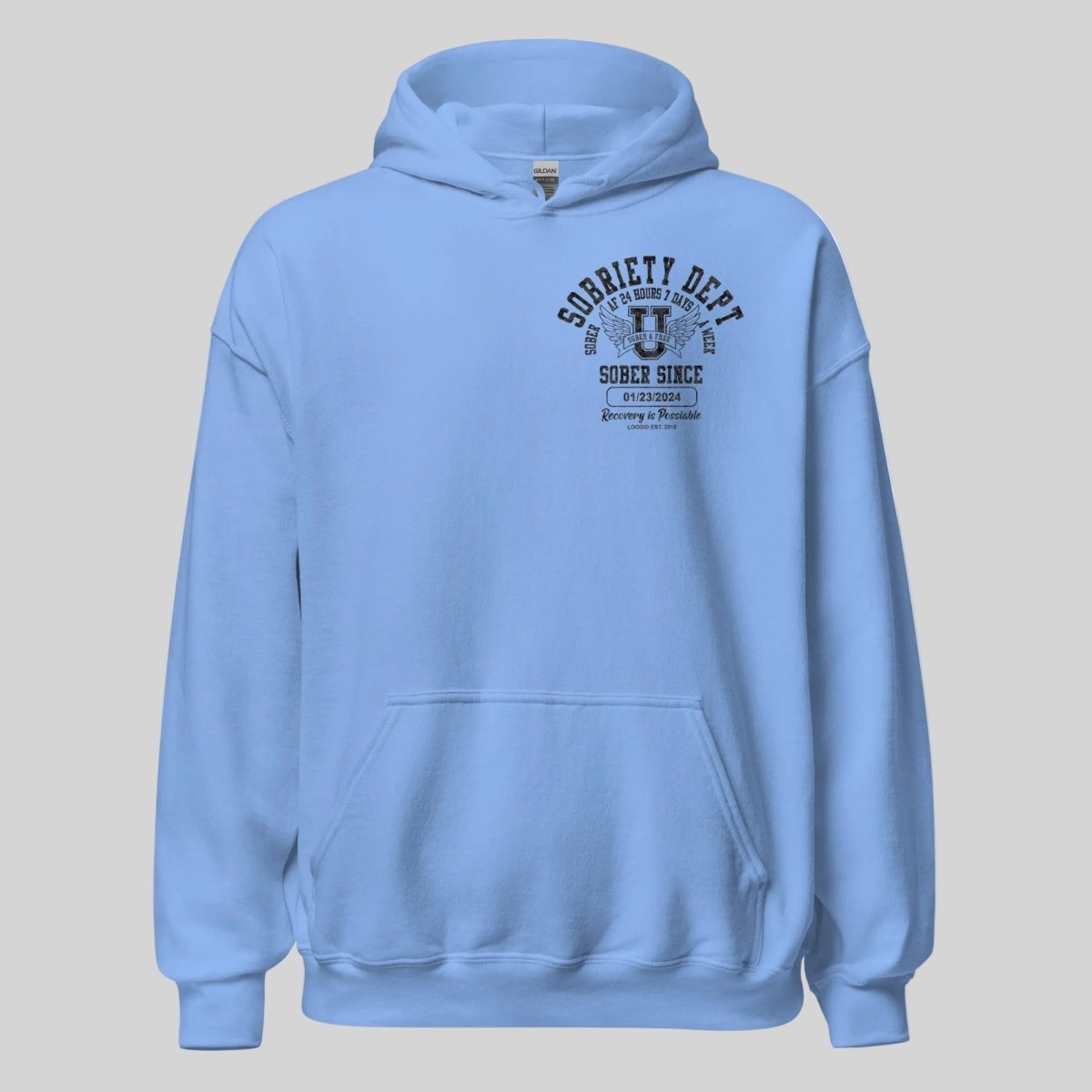 Sobriety Dept Recovery Hoodie side view (view 16)