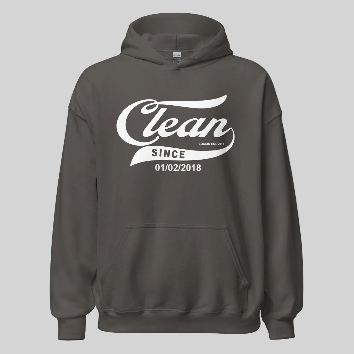 Clean Since Hoodie with Date Recovery Hoodie side view (view 56)