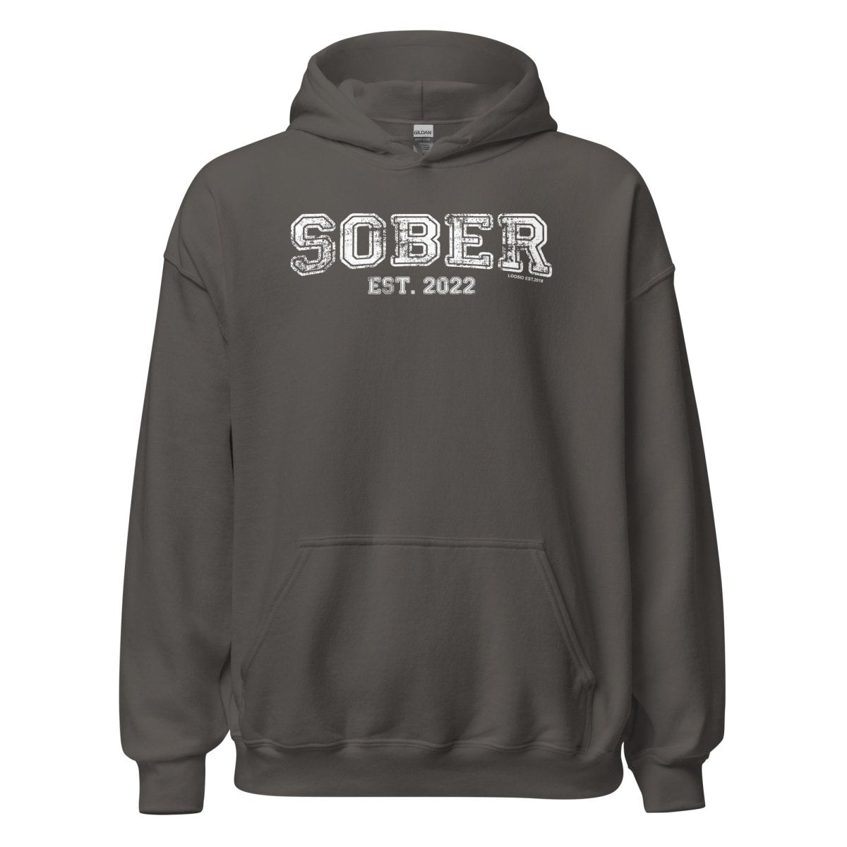 Sober Est. Hoodie w Personalized Sobriety Year Recovery Hoodie flat lay styled image (view 23)