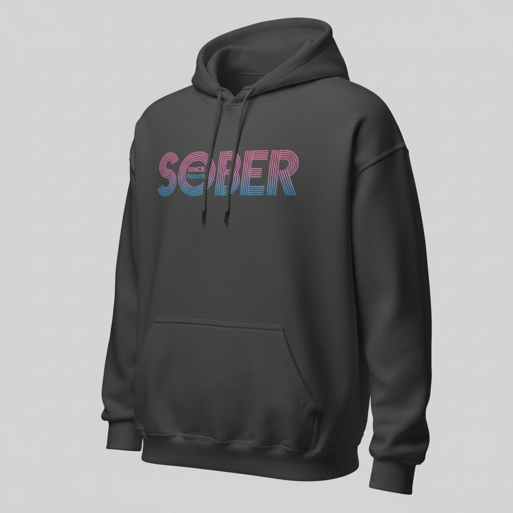 Recovery Hoodie | Retro Sobriety Date Hoodie with Personalized Date