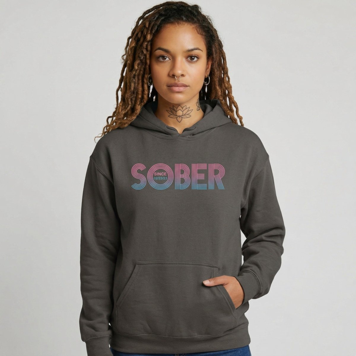 Recovery Hoodie | Retro Sobriety Date Hoodie with Personalized Date