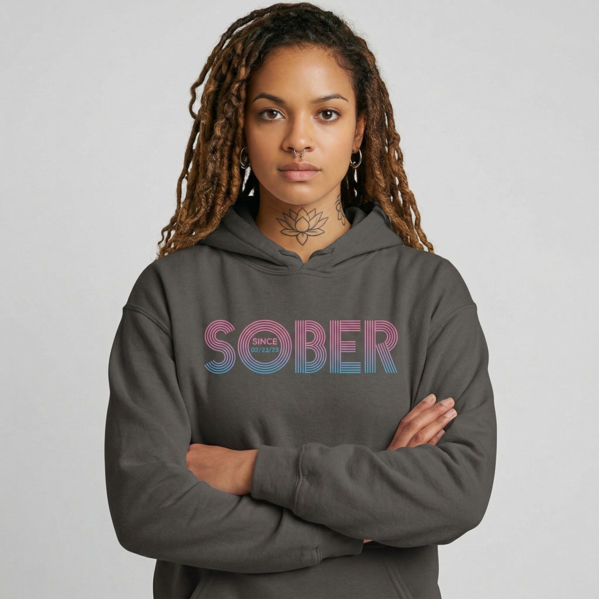 Recovery Hoodie | Retro Sobriety Date Hoodie with Personalized Date