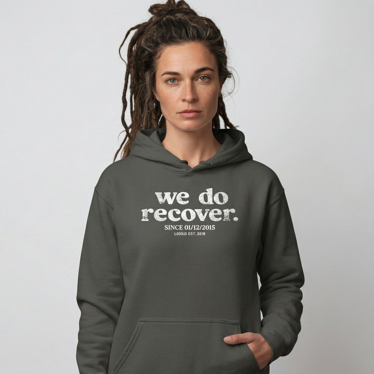 We Do Recover Women's Sober Hoodie | Personalized Sobriety Date