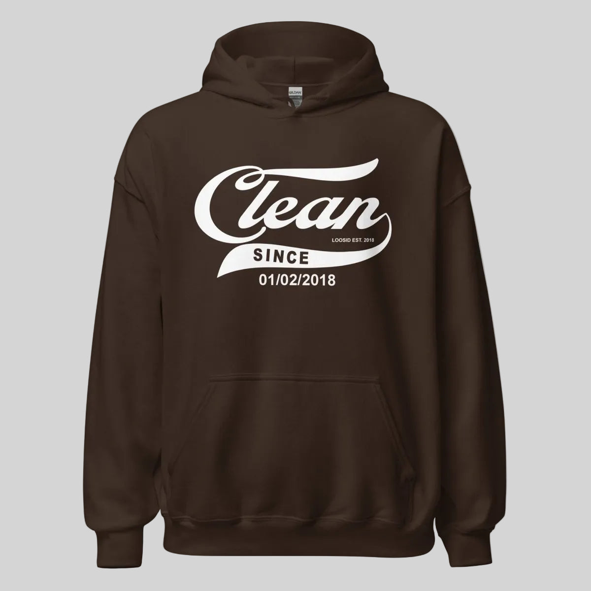 Clean Since Hoodie with Date Recovery Hoodie product photo (view 20)